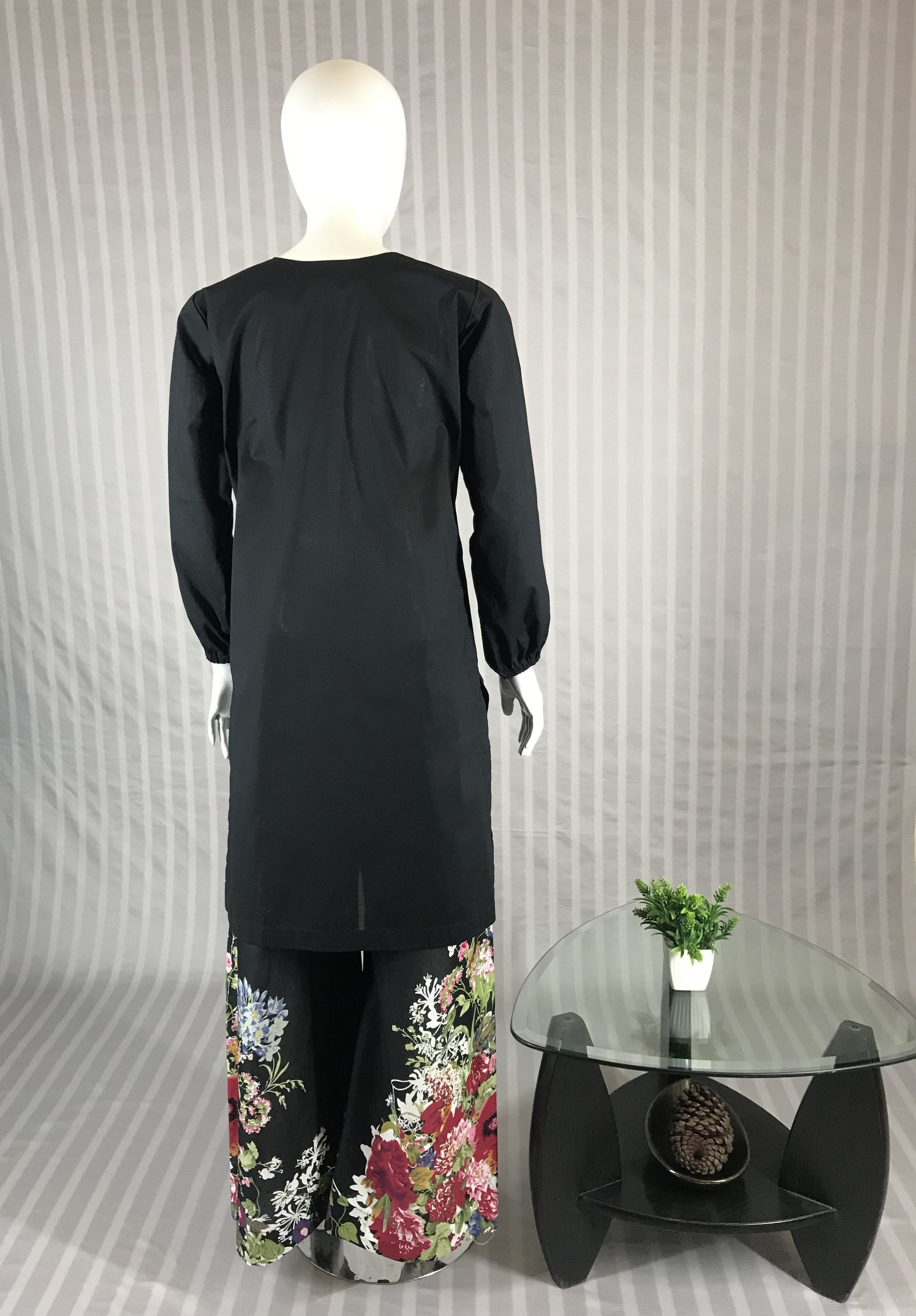 cotton lawn co-ord with rose print